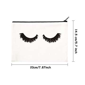 18 Pieces Eyelash Makeup Bags Eyelash Cosmetic Bags Canvas Cosmetic Pouches Eyelash Travel Pouches T...