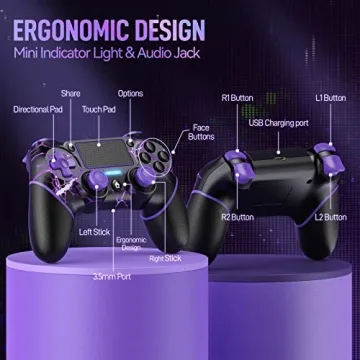 VidPPluing Wireless Purple Lightning Controller for PS4