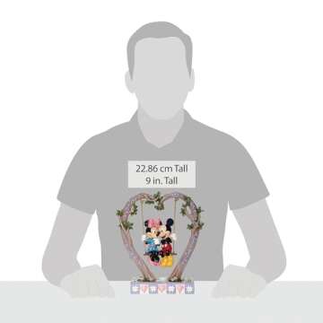 Enesco Disney Traditions by Jim Shore Mickey and Minnie Mouse on Heart Swing Figurine, 9 Inch, Multicolor