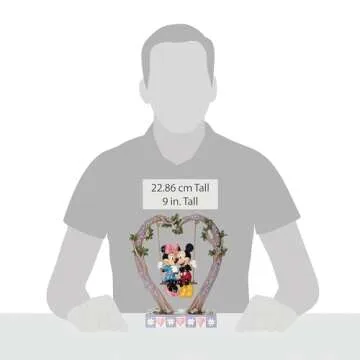 Enesco Disney Traditions by Jim Shore Mickey and Minnie Mouse on Heart Swing Figurine, 9 Inch, Multicolor