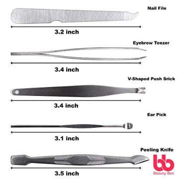 Manicure Pedicure Set Nail Clippers - 10 Piece Stainless Steel Hygiene Kit - Toenail Clippers Includ...