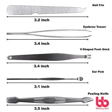 Manicure Pedicure Set Nail Clippers - 10 Piece Stainless Steel Hygiene Kit - Toenail Clippers Includ...