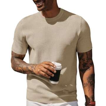 PJ PAUL JONES Men's T-Shirt Short Sleeve Crew Neck Honeycomb Waffle Knit Tee