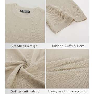 PJ PAUL JONES Men's Stylish Waffle Knit T-Shirt