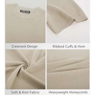 PJ PAUL JONES Men's Stylish Waffle Knit T-Shirt