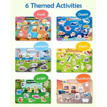 SYNARRY 89 Pcs Wooden Magnetic Sight Word Fishing Game Preschool Activity, Memory Sorting Matching Game for 3 4 5 Years Old Learning Flashcards, Montessori Educational Toys Gifts for Kids Ages 3-5 4-6