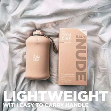 THE GYM KEG Sports Water Bottles 2.2 L Insulated | Half Gallon | Big Water Jugs For Sport | Reusable Water Bottles | Eco friendly I BPA Free Plastic I Leakproof (Stealth Black and Bare Nude)