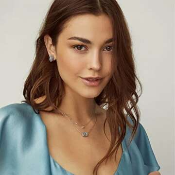 Kendra Scott Elisa Pendant Necklace for Women, Fashion Jewelry, Rhodium-Plated, Light Blue Illusion