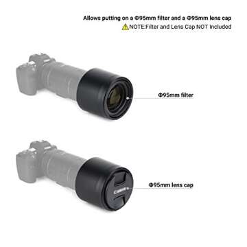 Lens Hood for Canon RF 800mm f/11 is STM, RF 200-800mm f/6.3-9 is USM Lens on EOS R6 R5 RP R Ra Camera,Reversible Lens Shade Replace Canon ET-101 Hood, Compatible with 95mm Filters and 95mm Lens Cap