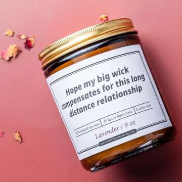Funny Long Distance Relationship Natural Soy Candle - Cute I Miss You Gifts for Boyfriend, Girlfrien...