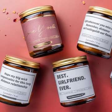 Funny Long Distance Relationship Natural Soy Candle - Cute I Miss You Gifts for Boyfriend, Girlfriend, BFF, Best Friend, Her, Him, Women, Couples, Fun Bestfriend Friendship LDR Relationship Candle