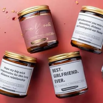 Funny Long Distance Relationship Natural Soy Candle - Cute I Miss You Gifts for Boyfriend, Girlfriend, BFF, Best Friend, Her, Him, Women, Couples, Fun Bestfriend Friendship LDR Relationship Candle