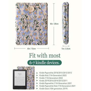 Handcrafted Padded Sleeve for 6-7 Inch E-Readers