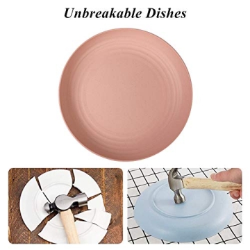 Wheat Straw Lightweight Unbreakable Plates Set - 6 Pack