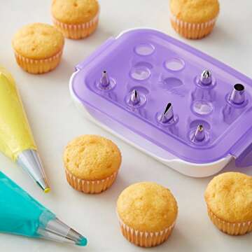 Wilton Piping Tip Set for Cake & Cupcake Decorating, 9-Piece with Carrying Case
