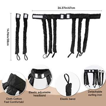 Bicico Heatless Hair Curler, 8 Removable Curling Claw Strips, Adjustable Headband, Soft Satin No Heat Curlers for Long Hair, Lazy Hair Curler, Heatless Curls for Women Curls Wave