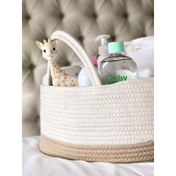 Mila Millie Baby Large Cotton Rope Diaper Caddy for Nursery Essentials