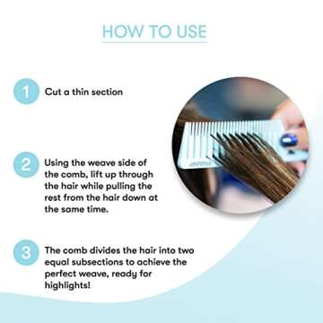 Framar Dreamweaver Highlight Comb Set – Combs for Hair Stylist, Highlighting Comb, Hair Dye Comb, Hair Highlighter Comb with Metal Pick, Balayage Comb - 3 Pack Pastel