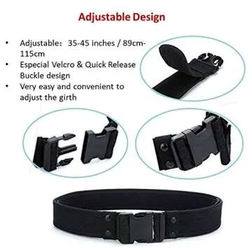 Law Enforcement Modular Equipment System Security Guard Military Tactical Duty Utility Versatile Hunting Belt (10-in-1 Belt, Black)