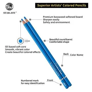 SJ STAR-JOY 72 Colored Pencils Set for Creative Artists