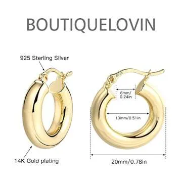Stylish 14K Gold Plated Hoop Earrings for Everyday Use