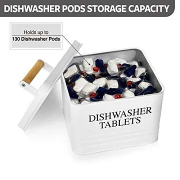 Calindiana Metal Dishwasher Pods Holder for Kitchen Decor