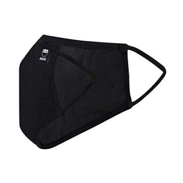 SMASK, Fashionable Face Covering with 5-Layer of Protection, Youth/Adult Small (Black)