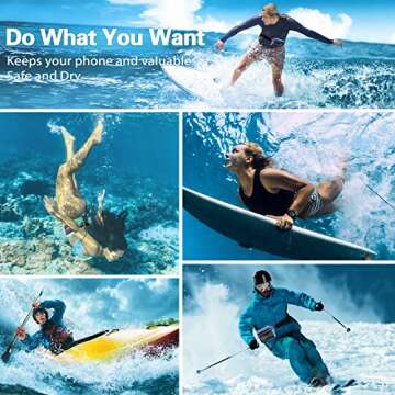 SJEhome Waterproof Phone Pouch,IPX8 Waterproof Phone Case with Adjustable Waist Strap,Compatible with iPhone Whole Series Galaxy Whole Series up to 7",Waist Bag for Beach, Boating,Swim,Green