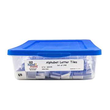 hand2mind Plastic Lowercase Alphabet Letter Tiles Set