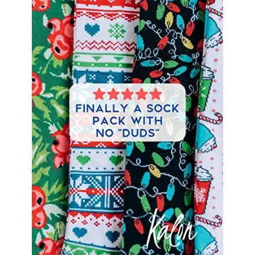 Kalon 6 Pack Women's Knee High Christmas Socks Gift Set