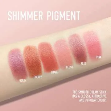 KYDA Mineral Color Balm, SPF 35, Creamy Blendable Color for Lips&Cheeks, Buildable Shimmer Finish, Lightweight Formula, Multiuse Makeup Stick, PINK