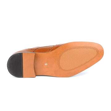 Bruno Marc Men's William_2 Brown Camel Classic Brogue Wing Tip Lace Up Soft Round-Toe Oxfords Dress Shoes Size 9 M US