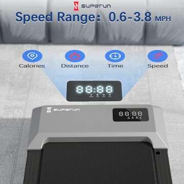 SupeRun 2024 Newest Walking Pad Treadmill, 2.5 HP Under Desk Treadmill, 2 in 1 Portable Treadmill for Home with Remote Control LED Display, 300 Ibs Weight Capacity