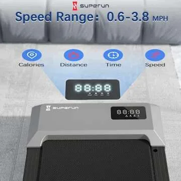SupeRun 2024 Newest Walking Pad Treadmill, 2.5 HP Under Desk Treadmill, 2 in 1 Portable Treadmill for Home with Remote Control LED Display, 300 Ibs Weight Capacity