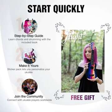 Flight, 4-String Travel Series Soprano Ukulele, Black (TUS-35 BK)