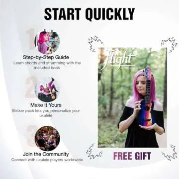 Flight, 4-String Travel Series Soprano Ukulele, Black (TUS-35 BK)