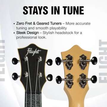 Flight, 4-String Travel Series Soprano Ukulele, Black (TUS-35 BK)