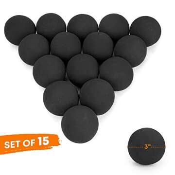 Stanbroil Ceramic Fire Balls - 3” Round Fire Stones for Fire Pit Fire Bowl and Fireplace - Set of ...