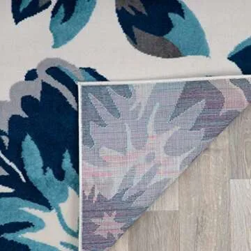 Modern Floral Runner Rug 2' x 7' 2" Turquoise