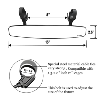 SHEJISI Rear View UTV Mirrors for Optimal Safety and Visibility