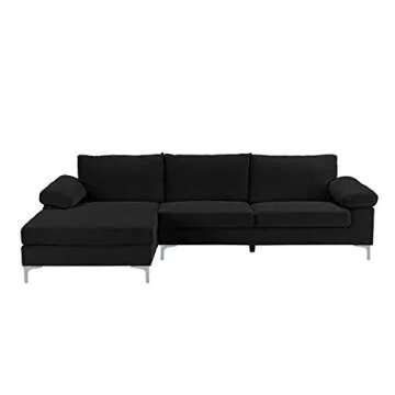 Casa Andrea Milano Large Velvet Sectional Sofa for Comfort