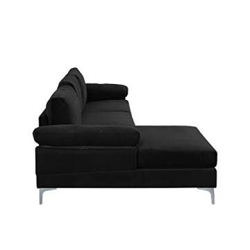 Casa Andrea Milano Large Velvet Sectional Sofa for Comfort