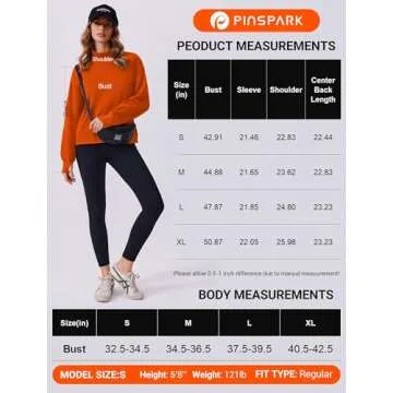 PINSPARK Sweatshirt for Women 2024 Fall Outfits Long Sleeve Fleece Top Turtleneck Sweater Shirts with Side Pockets Thumb Hole
