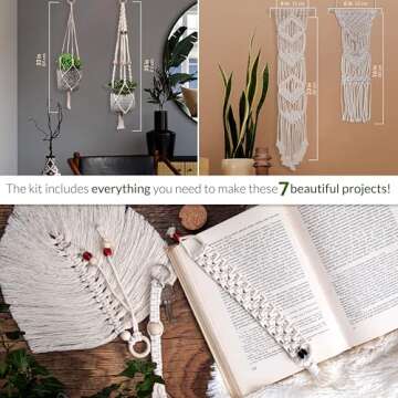 MIGO Creates Macrame Kits for Adults Beginners with 126 Macrame Supplies and 7 Projects E-Book: DIY ...