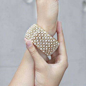 Lavencious 7" Rhinestone Stretch Bracelet for Women