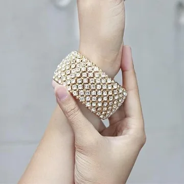 Lavencious 7" Rhinestone Stretch Bracelet for Women