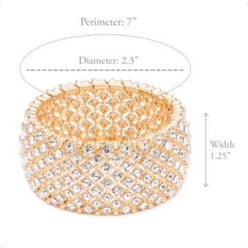 Lavencious 7" Rhinestone Stretch Bracelet for Women