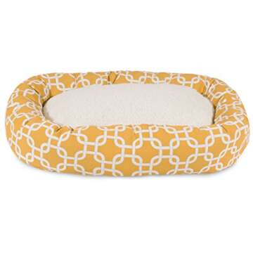 Majestic Pet 24 Inch Links Sherpa Calming Dog Bed Washable – Cozy Soft Round Dog Bed with Spine fo...