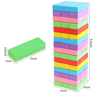 Lewo Colorful Wooden Stacking Blocks for Family Fun