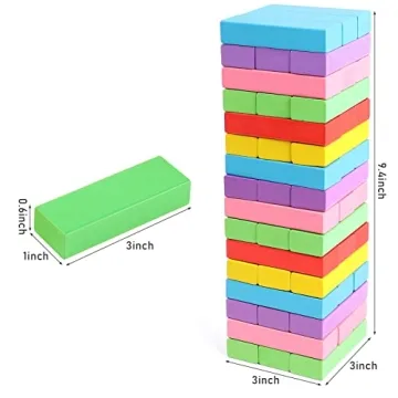 Lewo Colorful Wooden Stacking Blocks for Family Fun